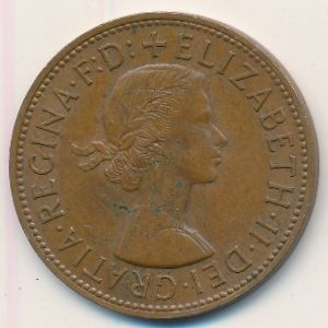 Монета 1 пенни. 1961г. Великобритания. (F)