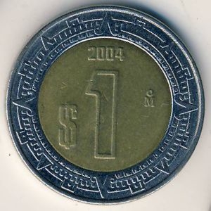 Монета 1 песо. 2004г. Мексика. (F)
