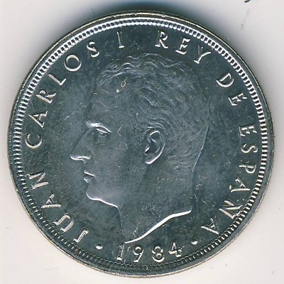 Монета 5 песет. 1984г. Испания. (UNC)
