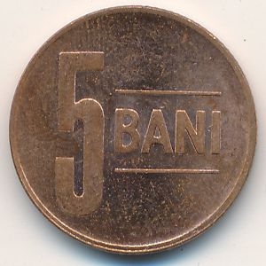 Монета 5 бани. 2012г. Румыния. (F)