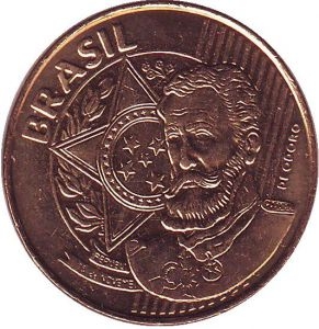 Монета 25 сентаво. 2004г. Бразилия. Мануэл Деодору да Фонсека. (F)