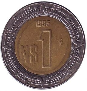 Монета 1 песо. 1995г. Мексика. (F)