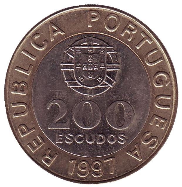 Монета 200 эскудо. 1997г. Португалия. Гарсия де Орта. (F)