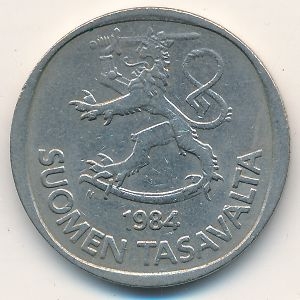 Монета 1 марка. 1984г. Финляндия. (F)