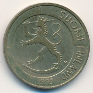 Монета 1 марка. 1993г. Финляндия. (F)