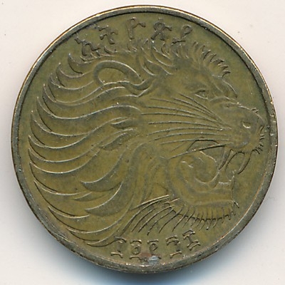 Монета 5 центов. 2006г. Эфиопия. Большая голова льва. (F)