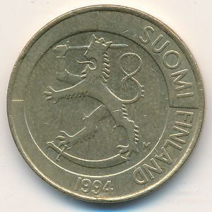Монета 1 марка. 1994г. Финляндия. (F)