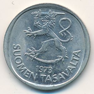 Монета 1 марка. 1973г. Финляндия. (F)