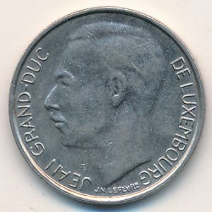 Монета 1 франк. 1986г. Люксембург. (VF)