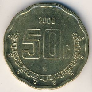 Монета 50 сентаво. 2008г. Мексика. (F)