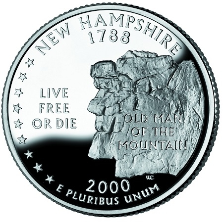 Монета квотер. США. 2000г. New-Hampshire 1788. (D). (UNC)