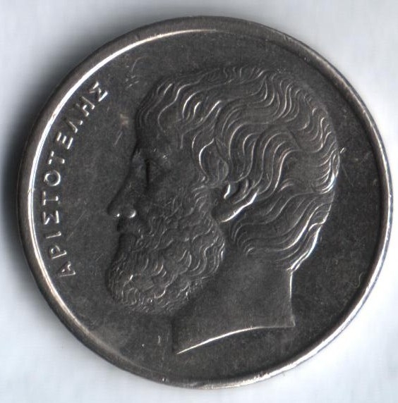 Монета 5 драхм. 1990г. Греция. (VF)