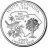 Монета квотер. США. 2000г. South-Carolina 1788. (D). (UNC)