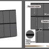 Комплект из 5-ти листов "СТАНДАРТ" на черной основе (двусторонний) на 12 вертикальных ячеек. Формат "Optima". Размер 200х250 мм.