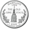 Монета квотер. США. 2000г. Maryland 1788. (P). (UNC)