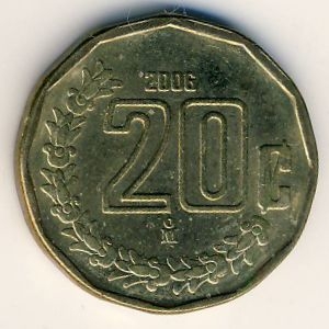 Монета 20 сентаво. 2006г. Мексика. (F)