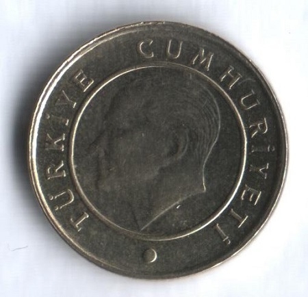 Монета 10 курушей. 2012г. Турция. (F)