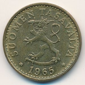 Монета 20 пенни. 1965г. Финляндия. (F)