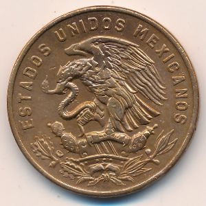 Монета 20 сентаво. Мексика. Пирамида Солнца. (F)