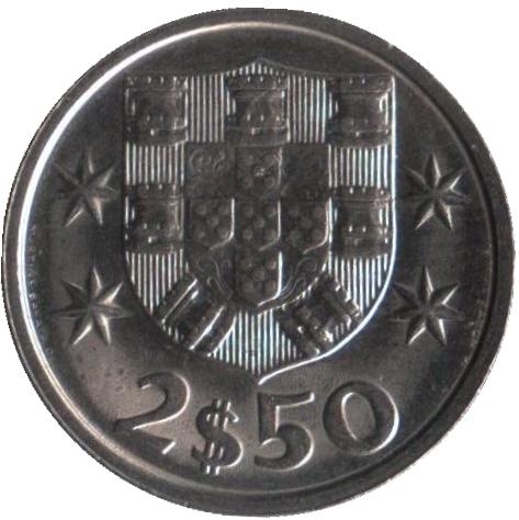 Монета 2,5 эскудо. 1983г. Португалия. (F)