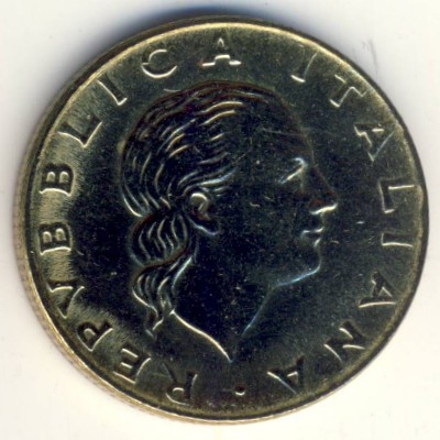 Монета 200 лир. 1995г. Италия. (F)