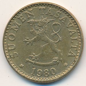 Монета 20 пенни. 1980г. Финляндия. (F)