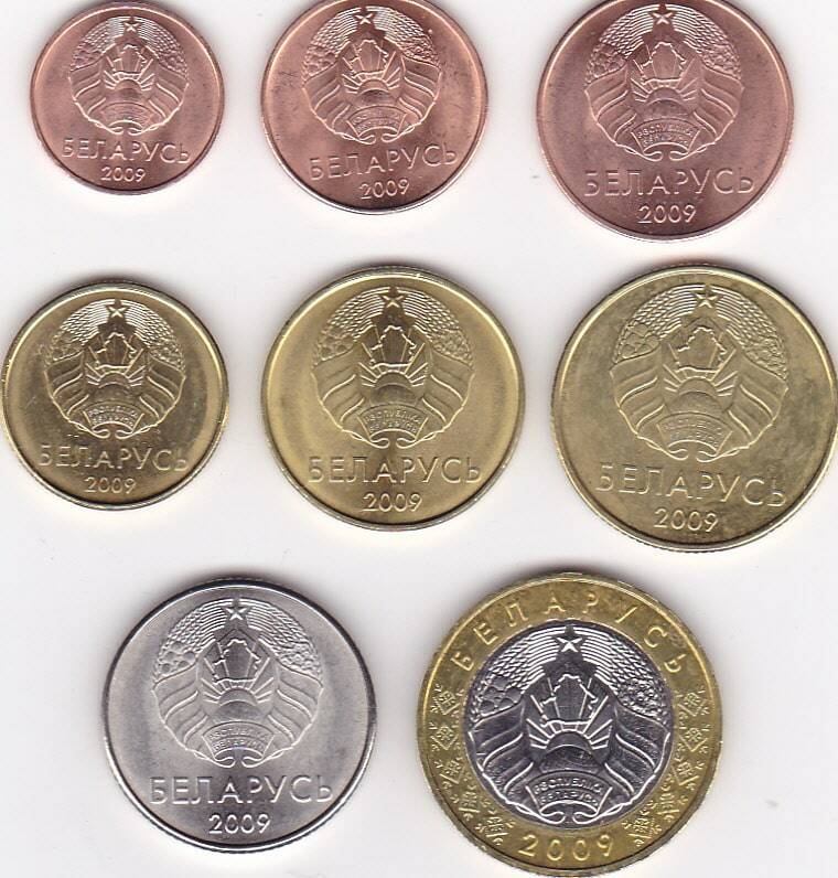 Набор монет Белоруссия (Белорусь) 2009г. UNC (8 шт.)