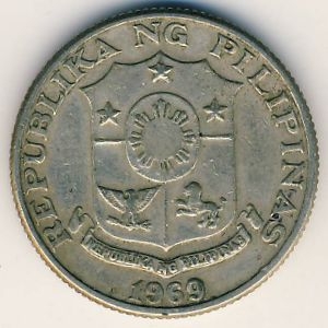 Монета 25 сентимо. 1969г. Филиппины. (F)