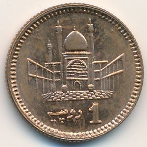 Монета 1 рупия. 2004г. Пакистан. Бюст Мухаммеда Али Джиннаха. (F)