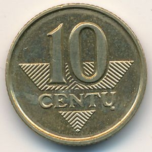 Монета 10 центов. 2009г. Литва. (F)