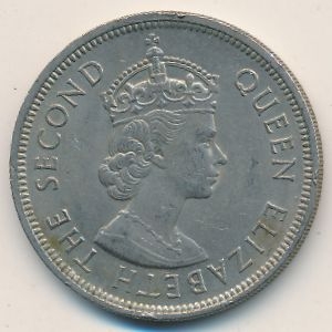Монета 1 доллар. 1972г. Гонконг. (F)