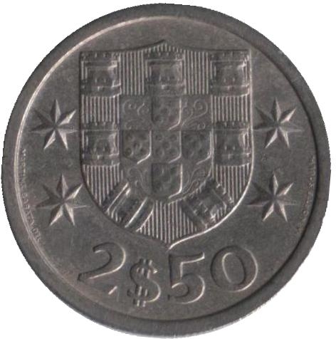 Монета 2,5 эскудо. 1985г. Португалия. (VF)