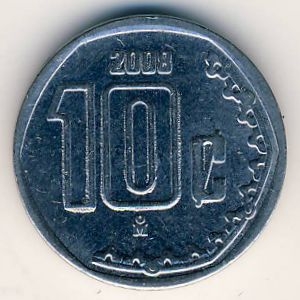 Монета 10 сентаво. 2008г. Мексика. (F)