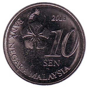 Монета 10 сен. 2013г. Малайзия. (F)
