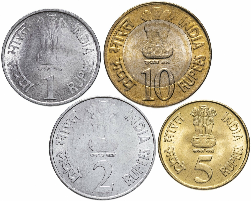 Набор монет Индия. 2010г. (UNC) (4 шт.)