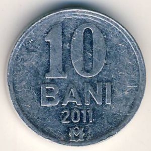 Монета 10 бани. 2011г. Молдавия. (VF)