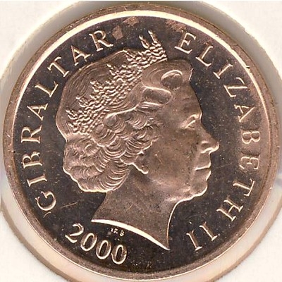 Монета 1 пенни. 2000г. Гибралтар. «Берберская куропатка». (F)