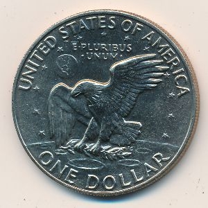 Монета 1 доллар. США. 1977г. Дуайт Эйзенхауэр. (F)