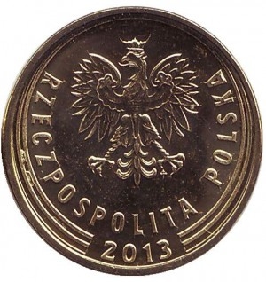 Монета 2 гроша. 2013г. Польша. Дубовые листья. (F)