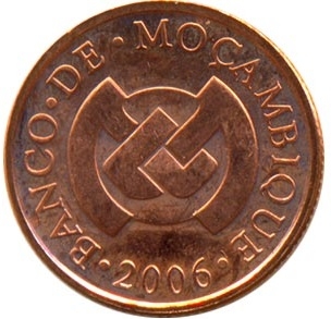 Монета 1 сентаво. 2006г. Мозамбик. Носорог. (UNC)