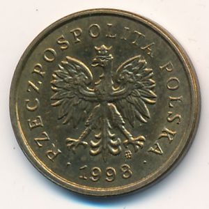 Монета 2 гроша. 1998г. Польша. Дубовые листья. (F)