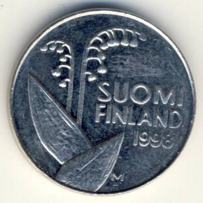 Монета 10 пенни. 1998г. Финляндия. (F)