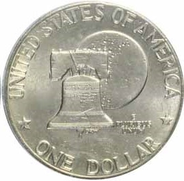 Монета 1 доллар. США. 1976г. Дуайт Эйзенхауэр (лунный доллар). (F)
