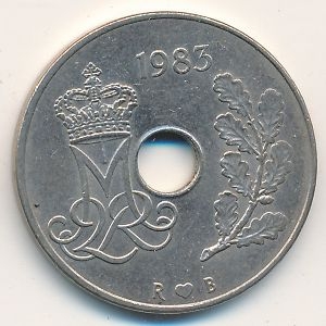 Монета 25 эре. 1983г. Дания. R;B (F)
