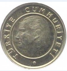 Монета 5 курушей. 2015г. Турция. (F)