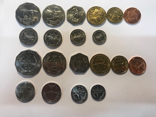 Набор монет Мадагаскар. 1984-2005г. (AU) (10 шт.)