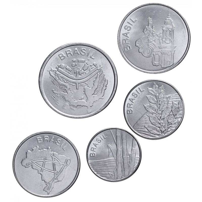 Набор монет Бразилия. 1982-1985г. (UNC) (5 шт.)