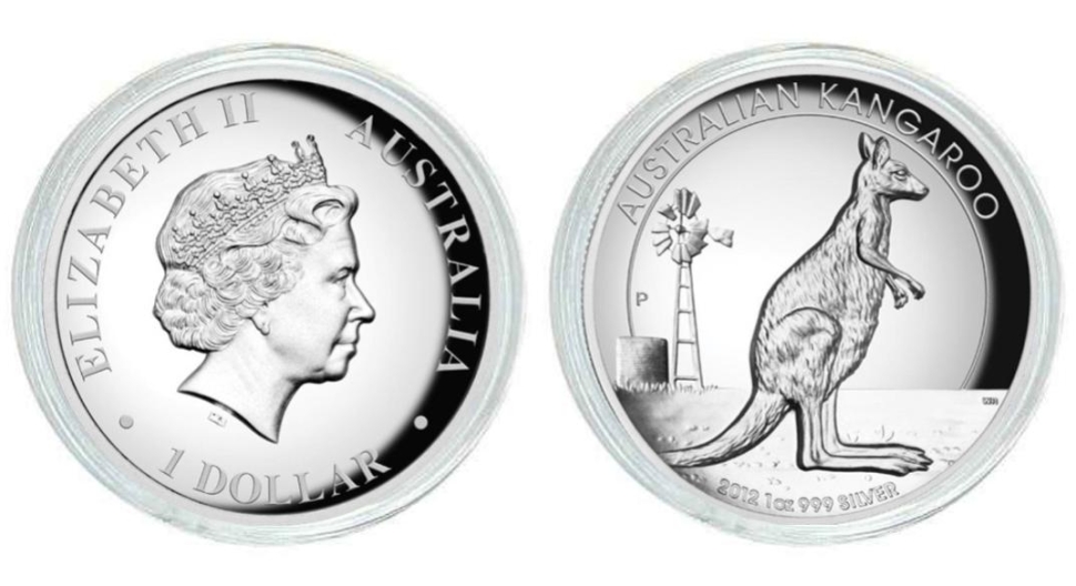 Монета 1 доллар. 2012г. Австралия. «Кенгуру». Серебро. (UNC)