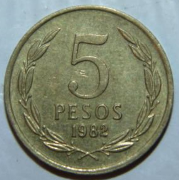 Монета 5 песо. 1982г. Чили. (F)