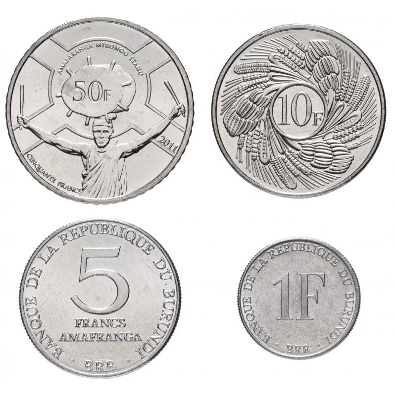 Набор монет Бурунди. 1980-2011г. (AU) (4 шт.)